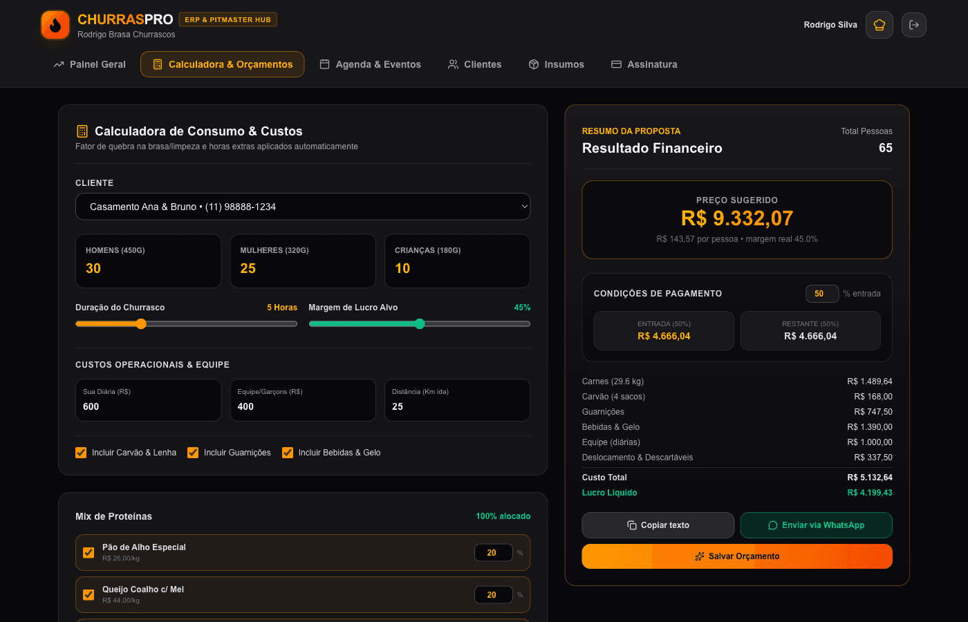 Calculadora com quebra real
